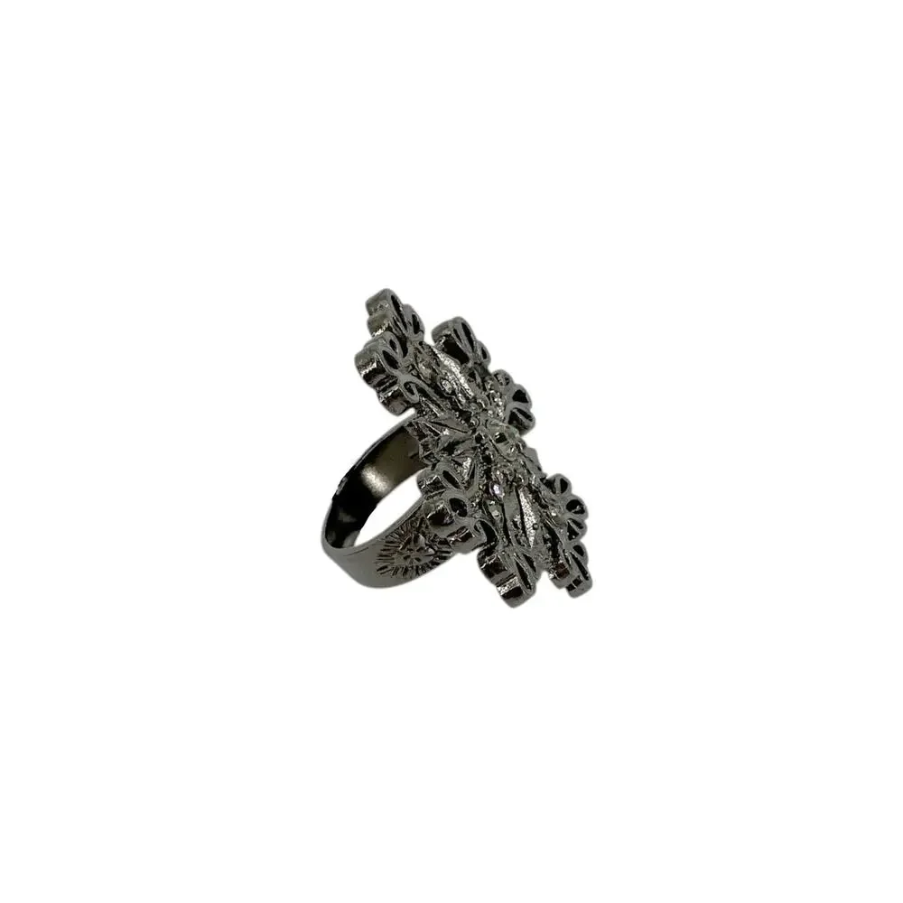 VIRGINS SAINTS & ANGELS VSA Electra Cross Ring in Gunmetal Size 7